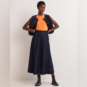 Boden A-Line Denim Skirt - Dark Blue